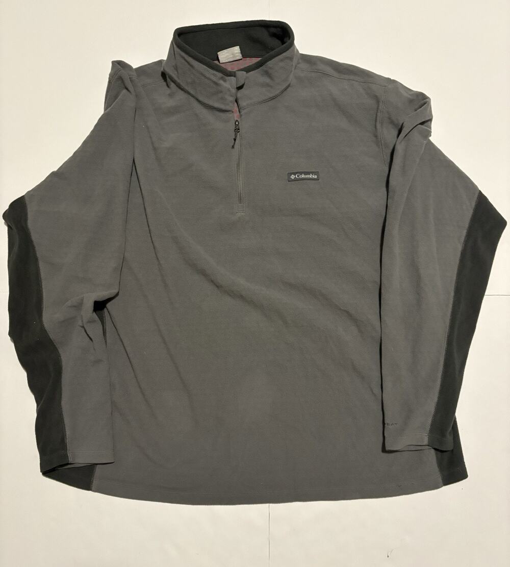 Columbia Omni-Heat Fleece Quarter Zip Pullover Gray Men’s XXL Jacket Sweater